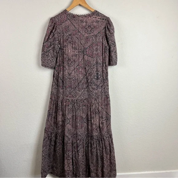 Apiece Apart Alta Maxi Dress Print Cotton Scalloped - Picture 6 of 11